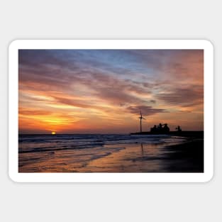 January daybreak on the beach Sticker